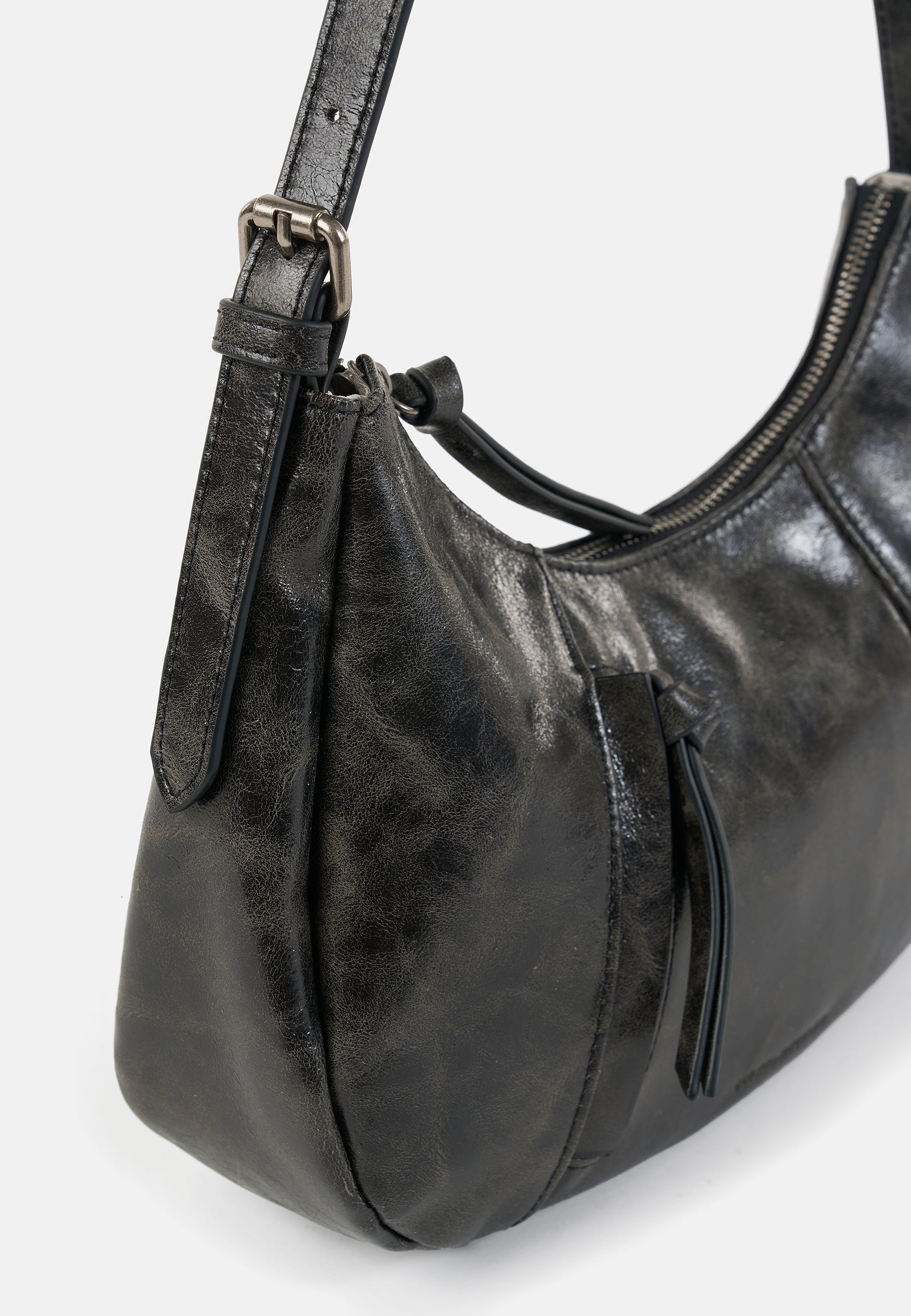 FREDsBRUDER Ever Faded Midi Hobo faded black Leder