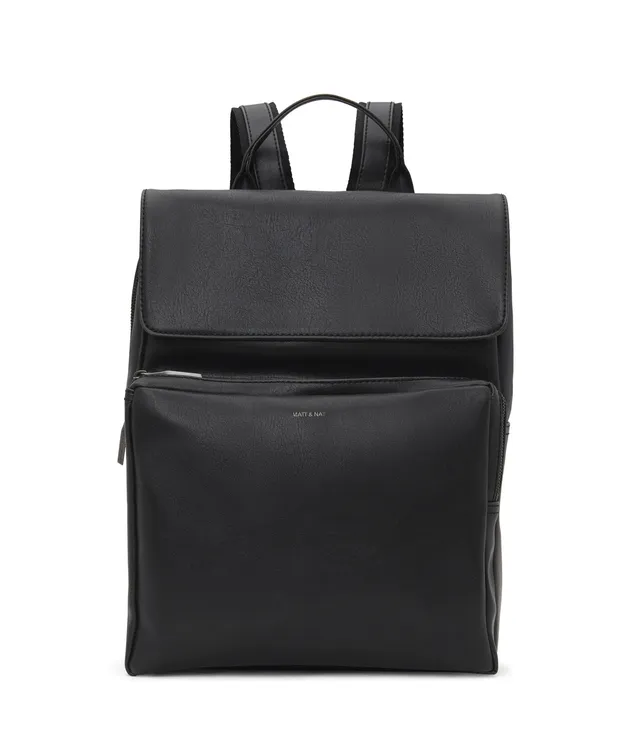 Matt & Nat PAXX Vintage Rucksack Schwarz vegan Laptopfach