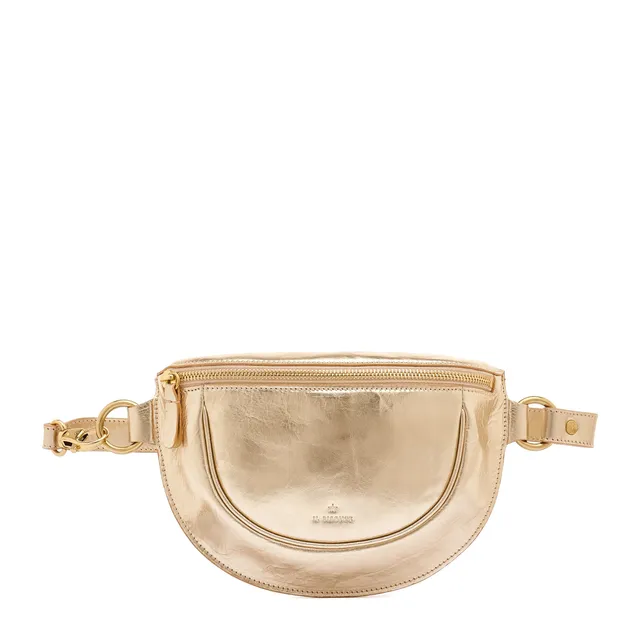 Il Bisonte Oliveta Gürteltasche Leder Platin