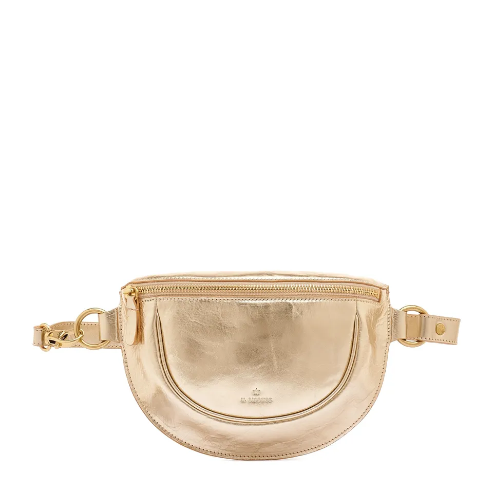Il Bisonte Oliveta Gürteltasche Leder Platin