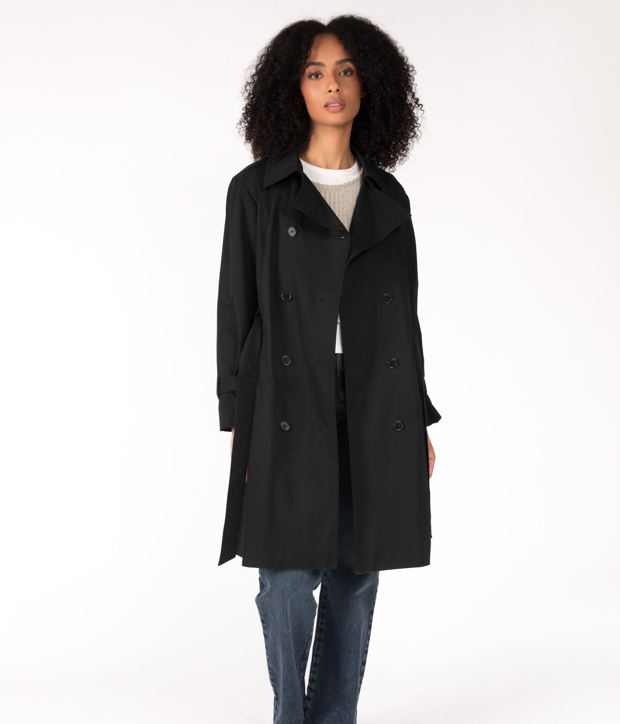 Matt & Nat Ezra Trenchcoat Baumwolle schwarz vegan