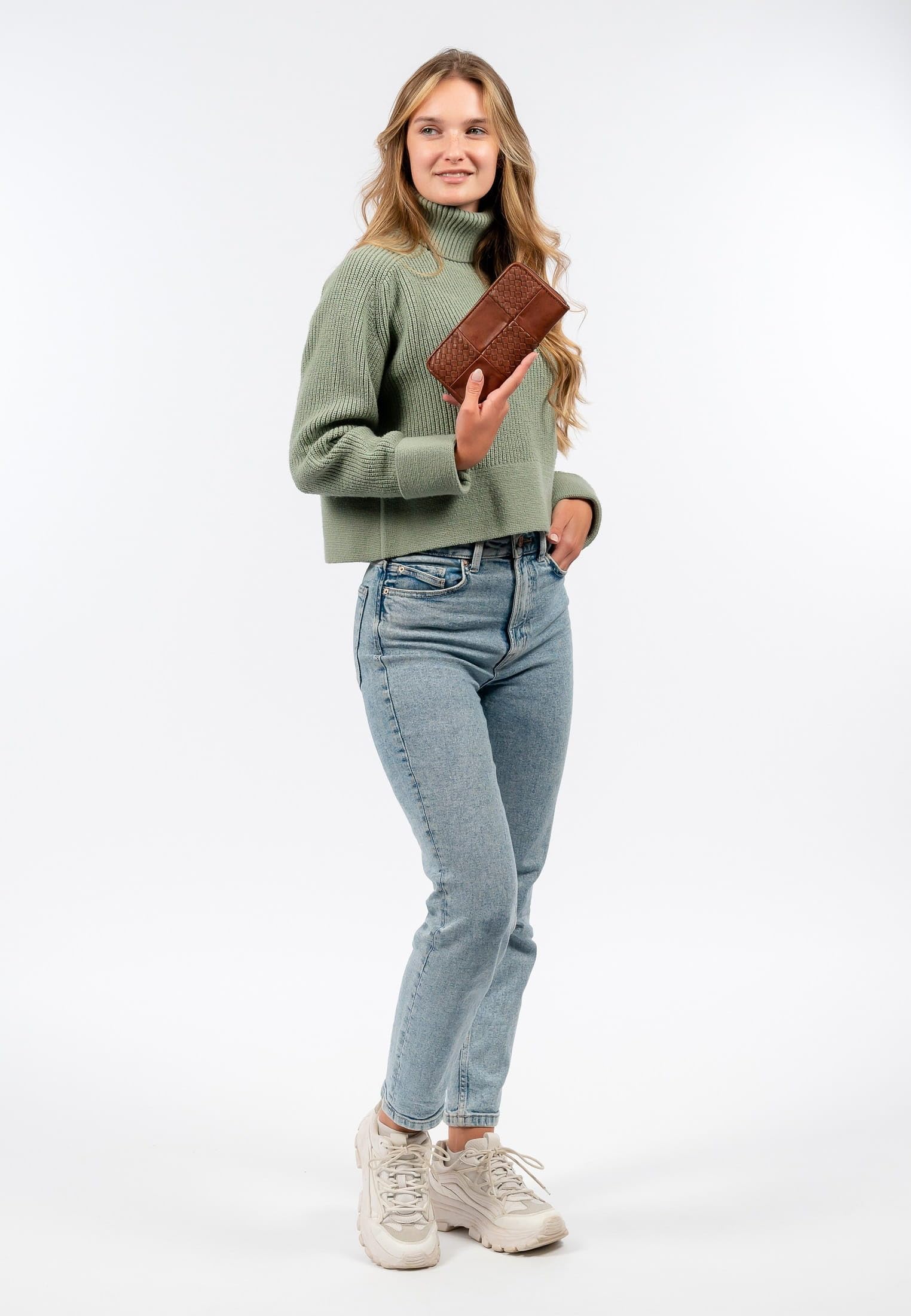 SURI FREY Bly Zip Around Geldbörse Cognac Patchwork