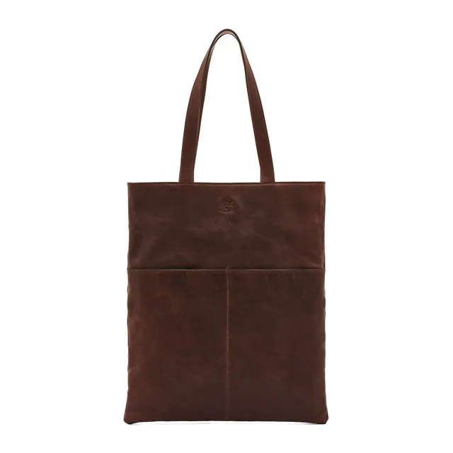 Il Bisonte Oriuolo Shopper Vollleder Kaffee Herren