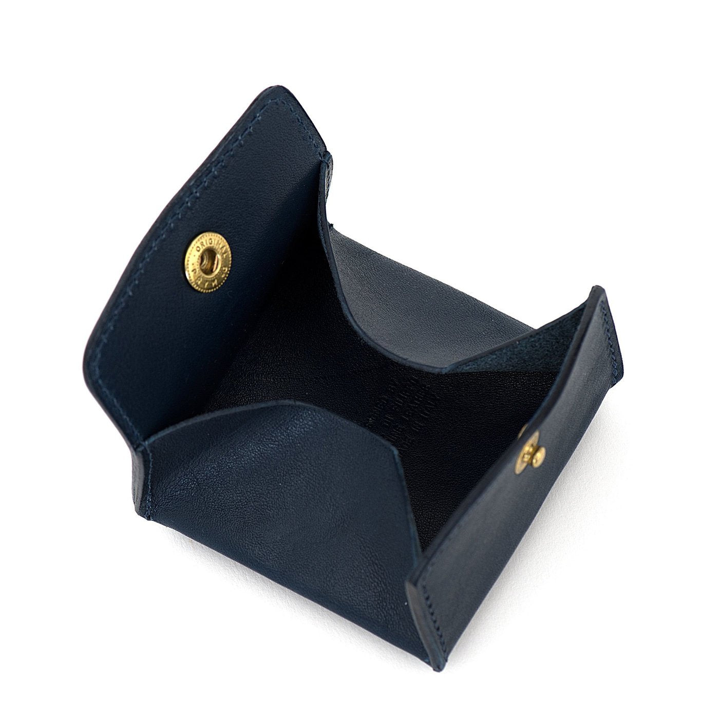 Il Bisonte Münzbeutel Vollleder blau Druckknopf