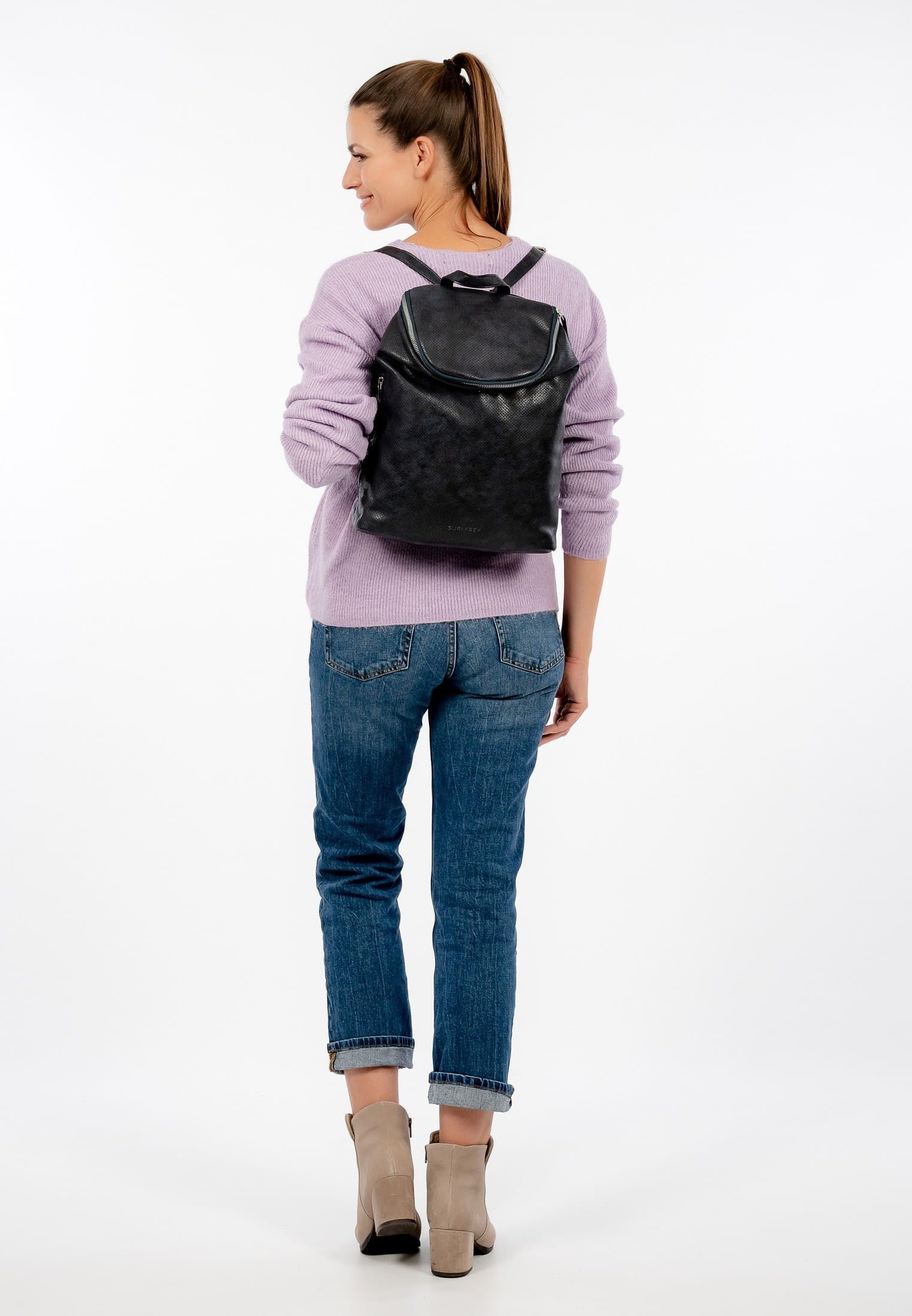 SURI FREY Vany Rucksack Blau vegan mit Laptopfach