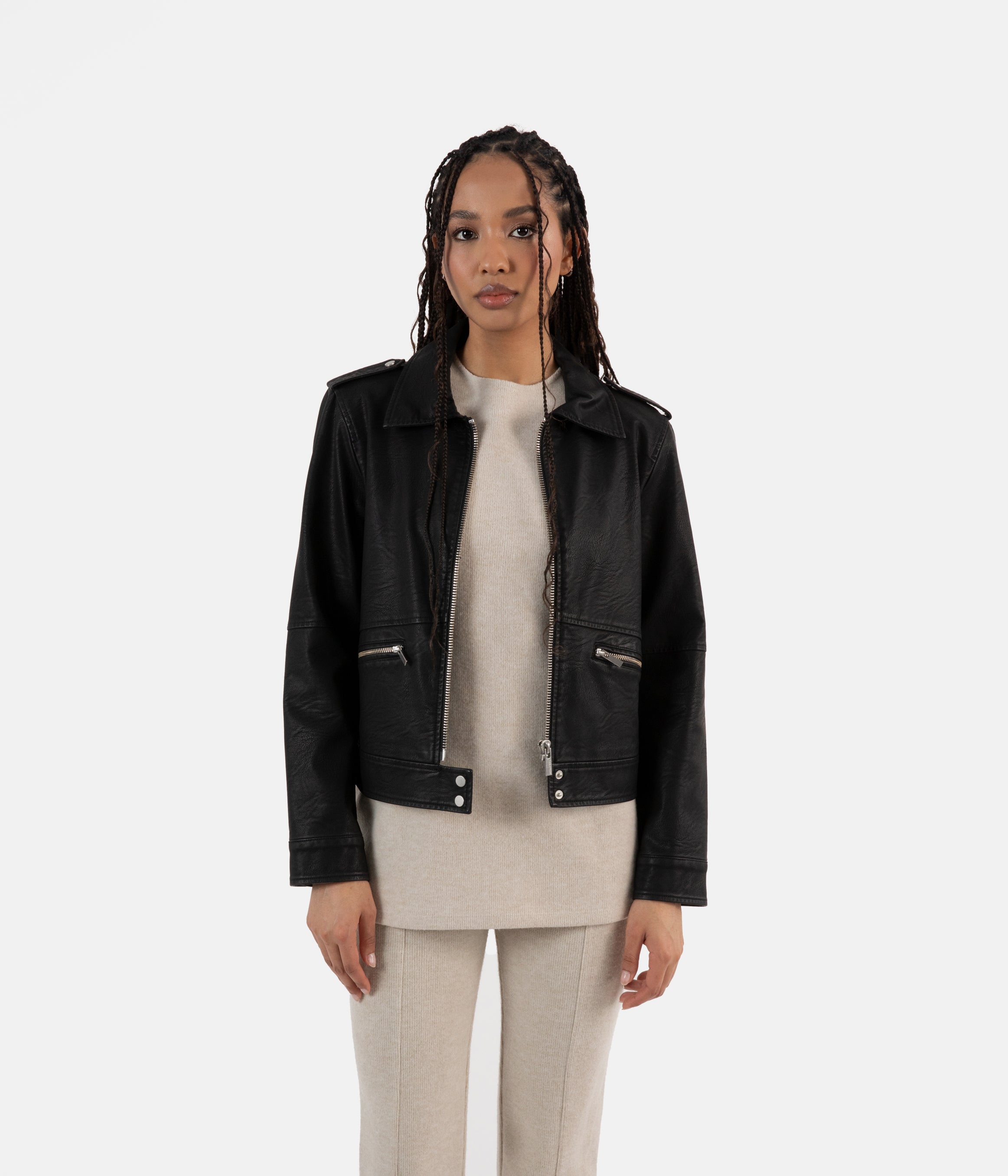 Matt & Nat VAUGHN Jacke schwarz veganes Leder