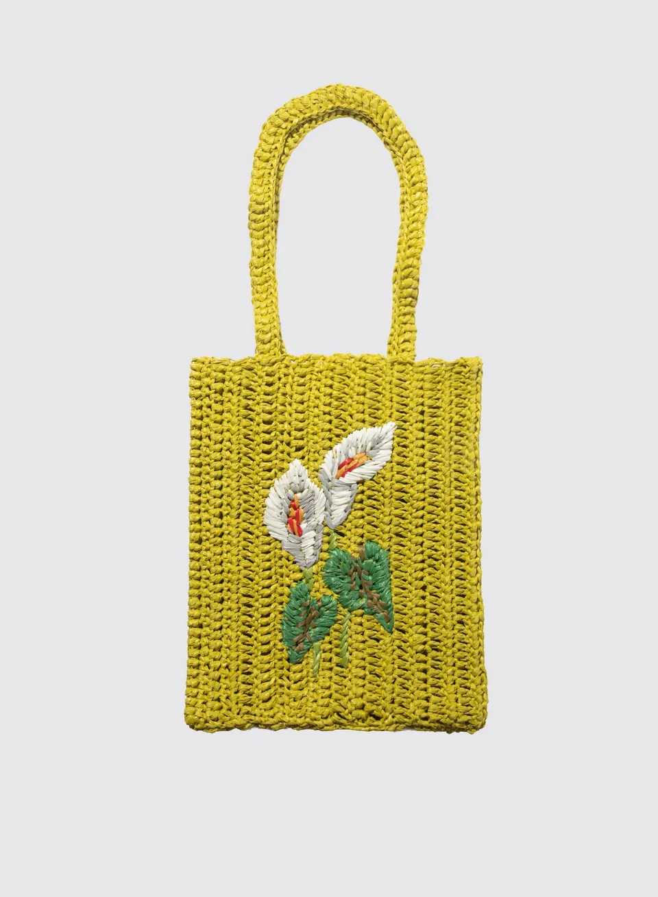 Maria la Rosa Calla Crochet Bag Tote Tasche Lime