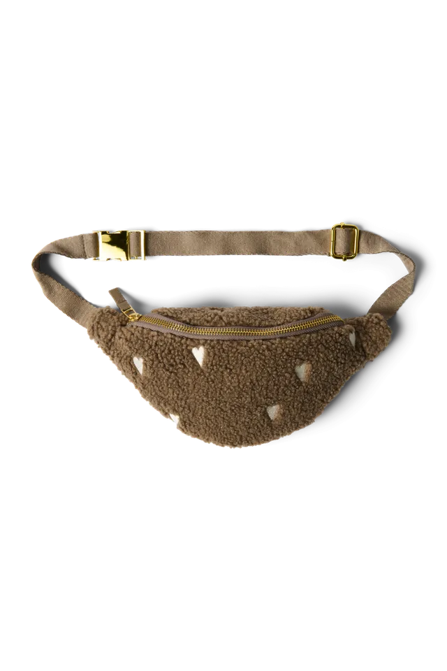 Studio Noos Teddy Mini Fanny Pack Bauchtasche Brown Hearts
