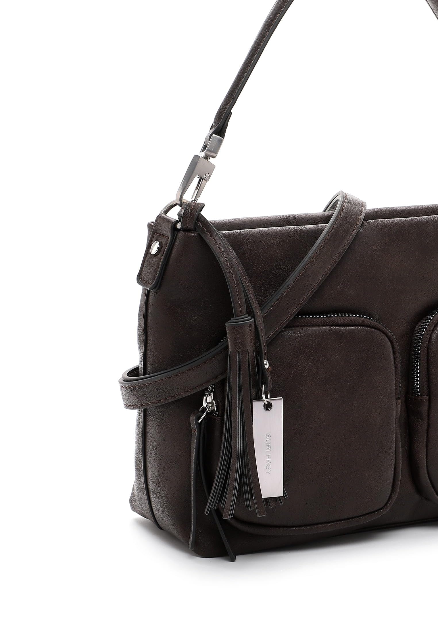 SURI FREY Carly Beutel Schultertasche Braun Zipper