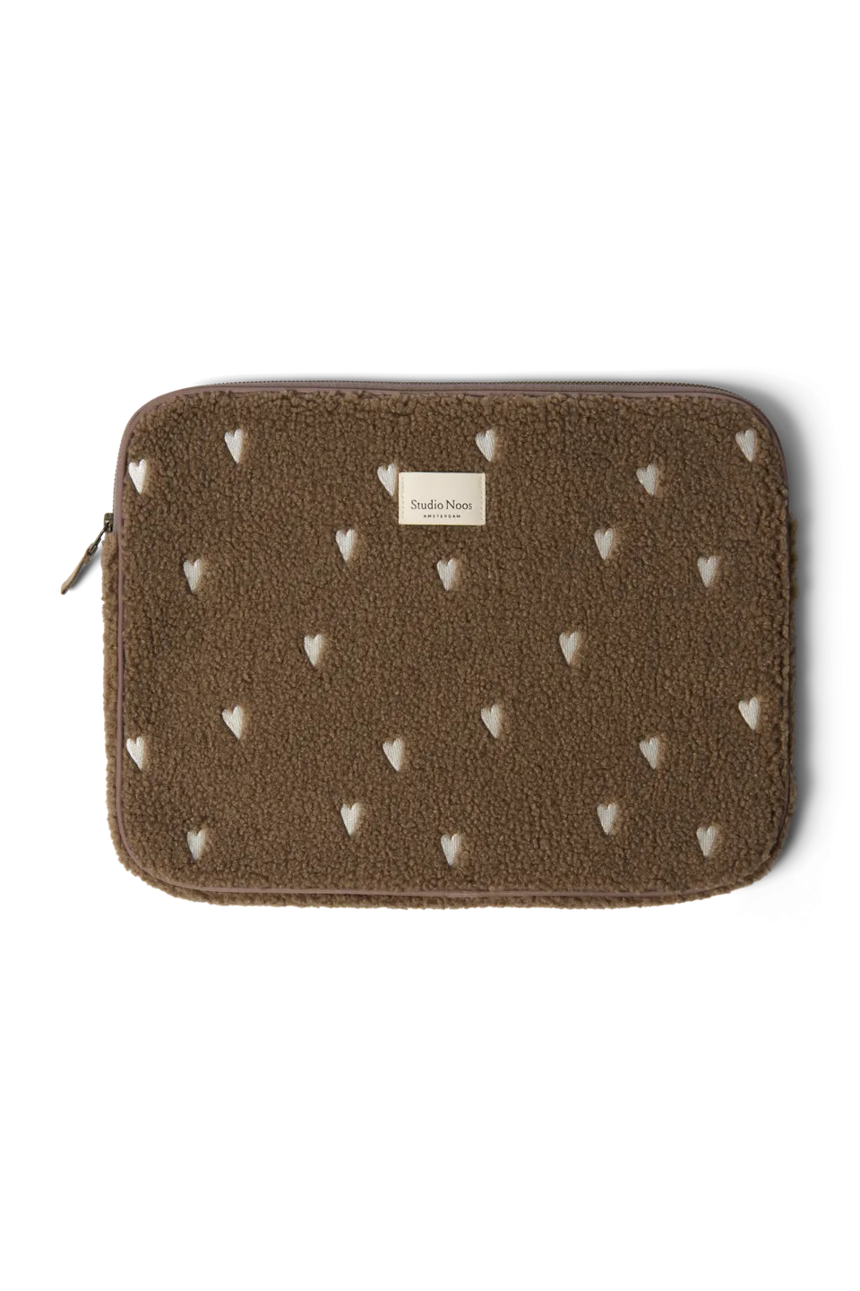 Studio Noos Teddy Laptop Sleeve 15 Zoll Hülle Brown Hearts