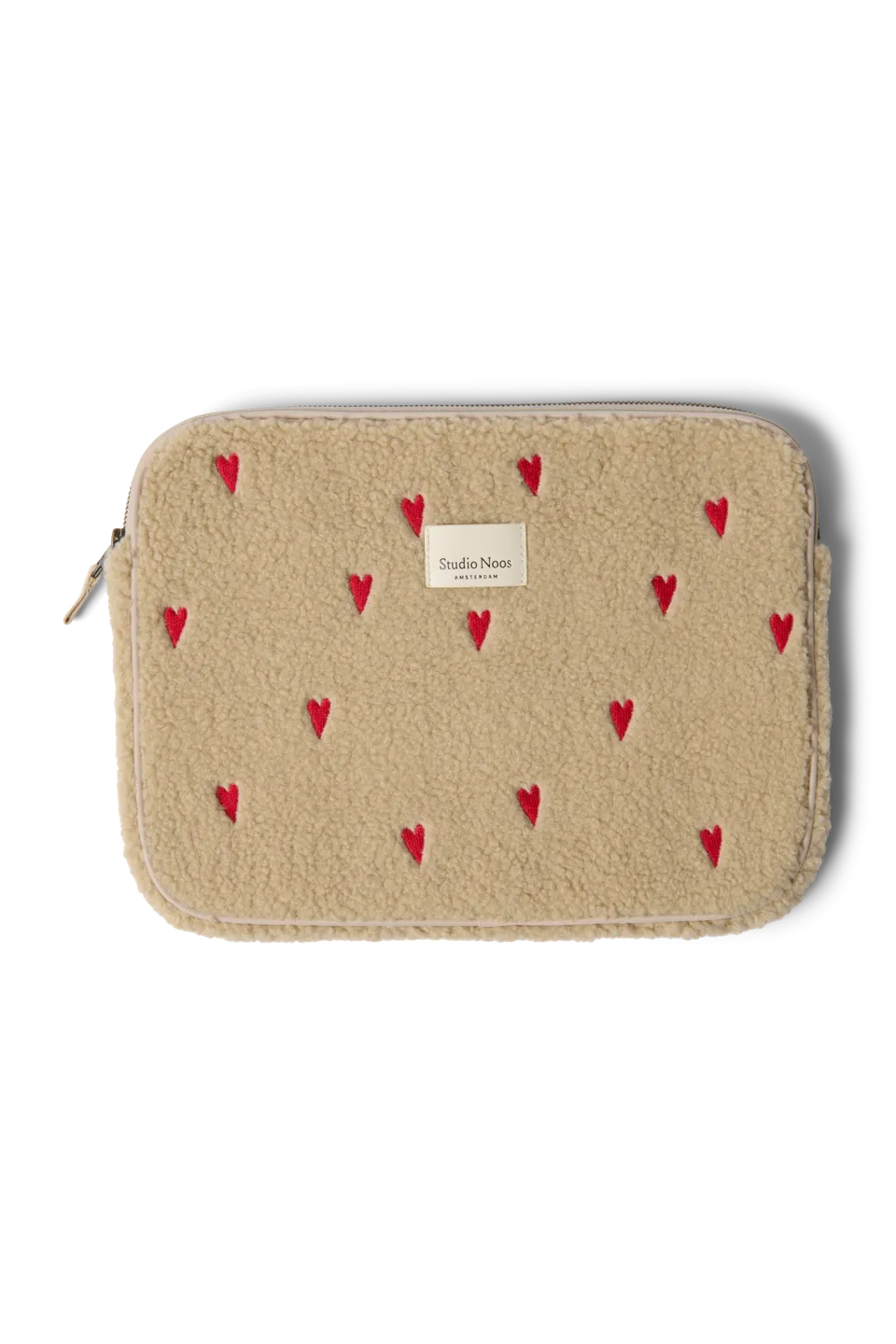 Studio Noos Teddy Laptop Sleeve 13 Zoll Hülle Ecru Hearts