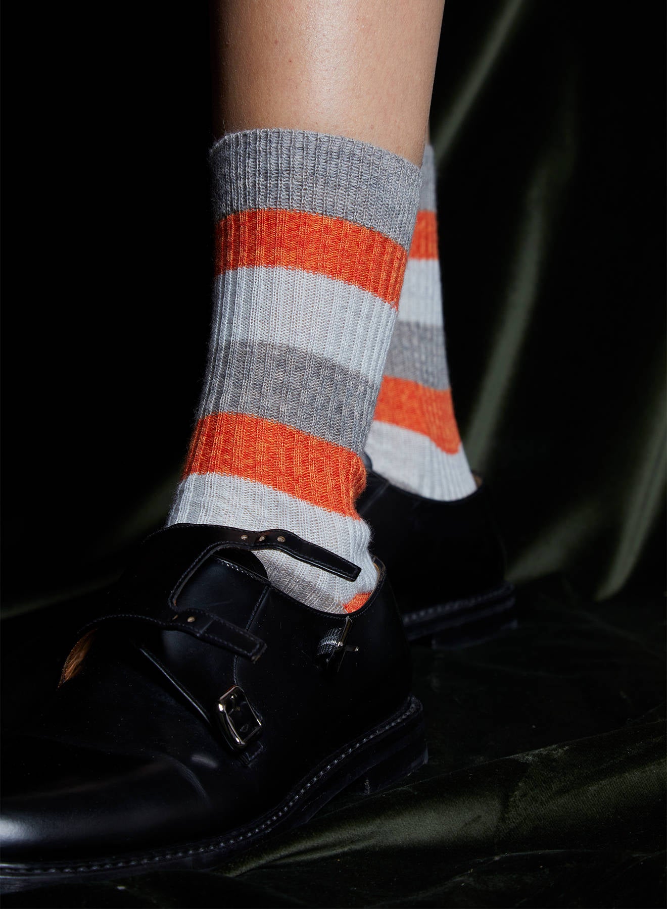 Maria la Rosa WDA17GI0146 Socken Orange Wollstreifen