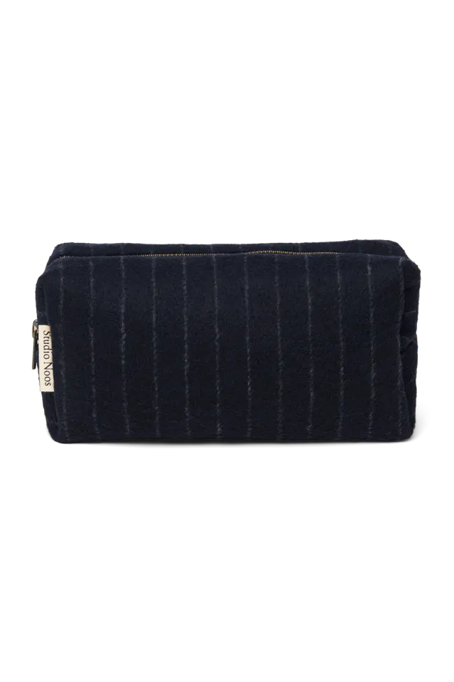 Studio Noos Flannel Chalkstripe Pouch Dark Blue Organizer