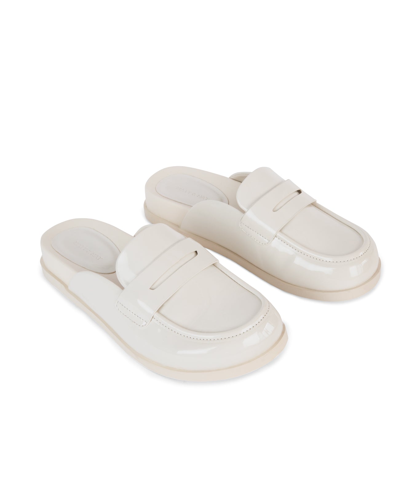 Matt & Nat Weil Mules Schwarz Lack vegan