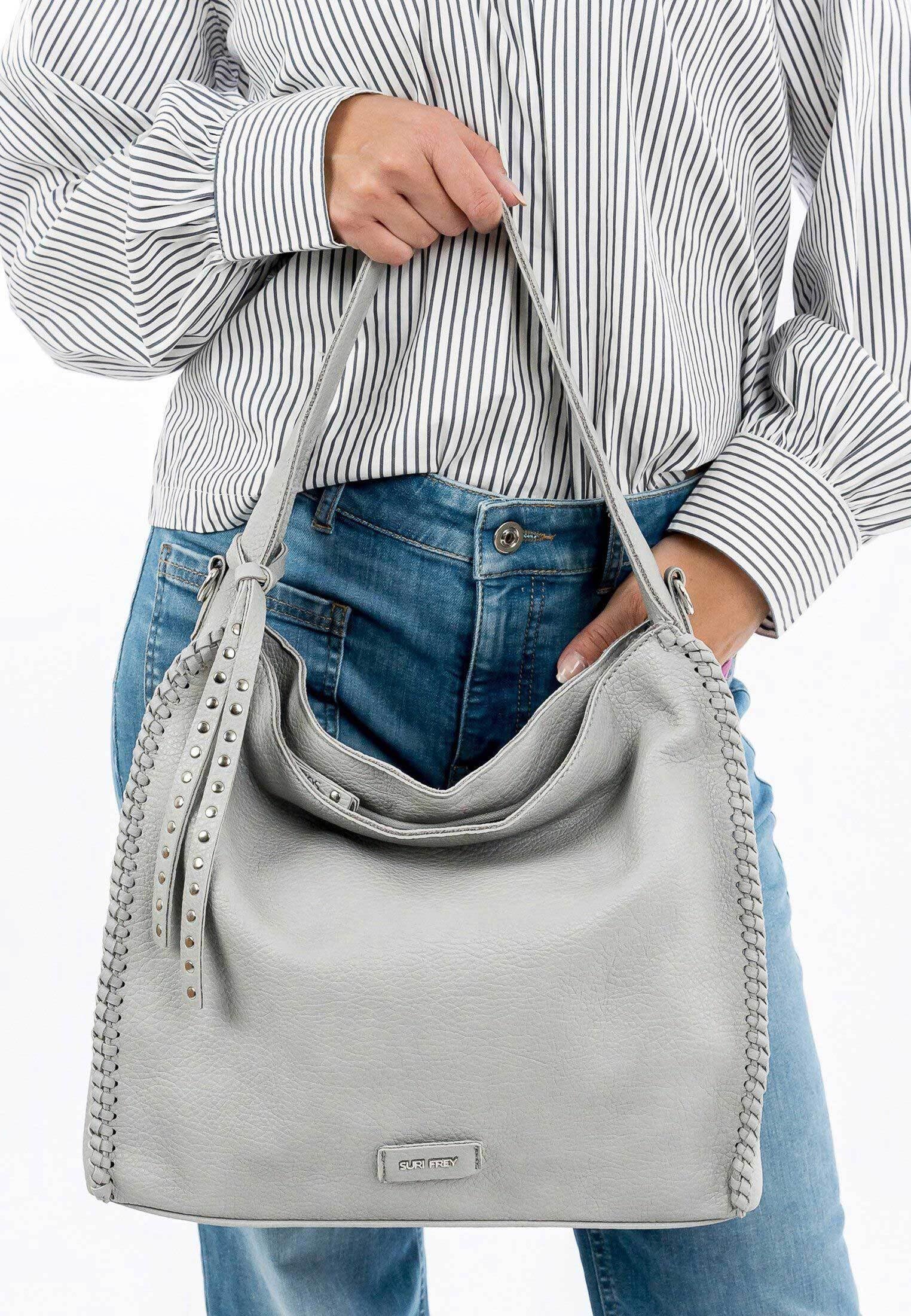 SURI FREY Franzy Hobo Bag M Schultertasche Lightgrey