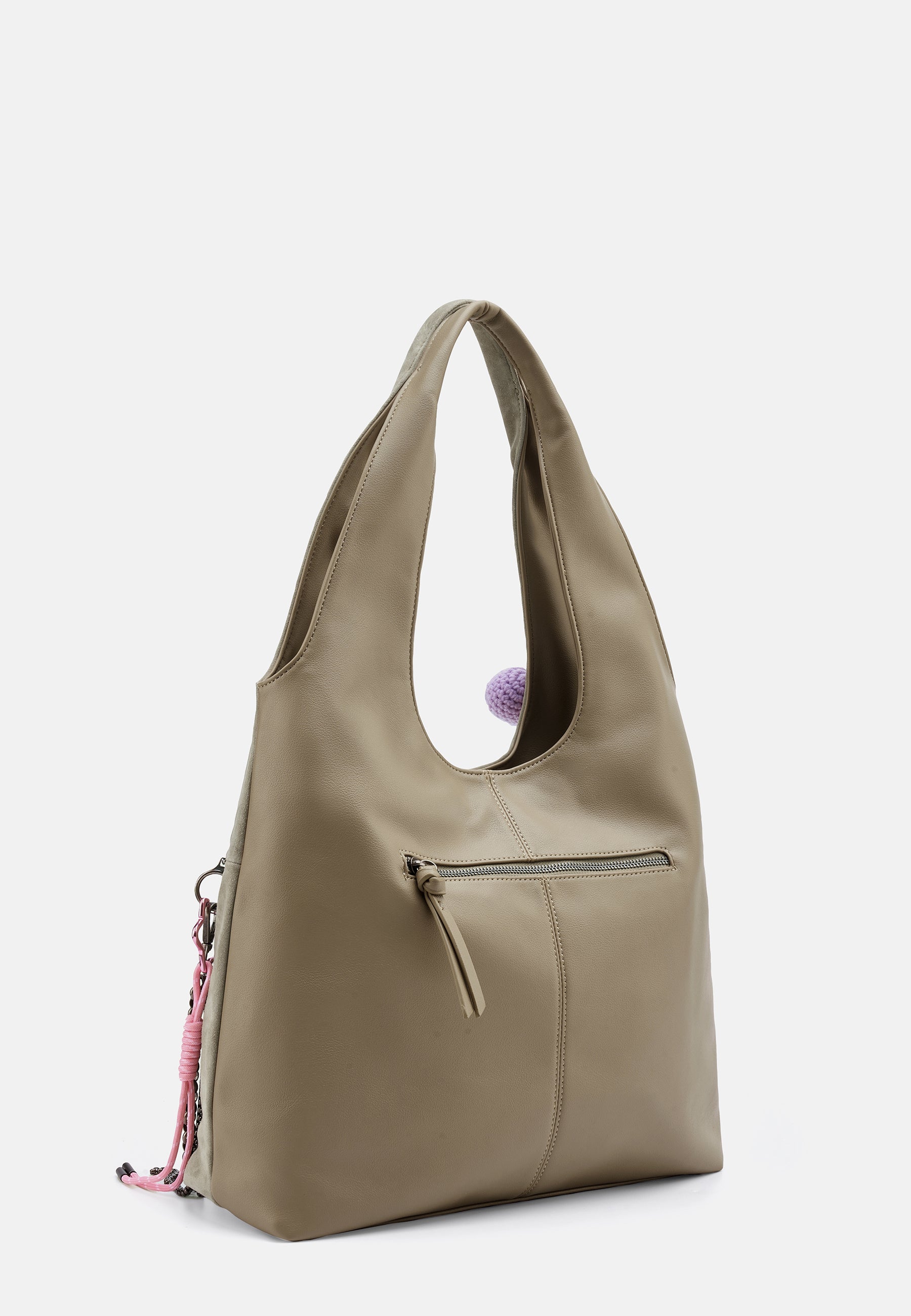 FREDsBRUDER Beautiful Mess Hobo Tasche taupe Wildleder