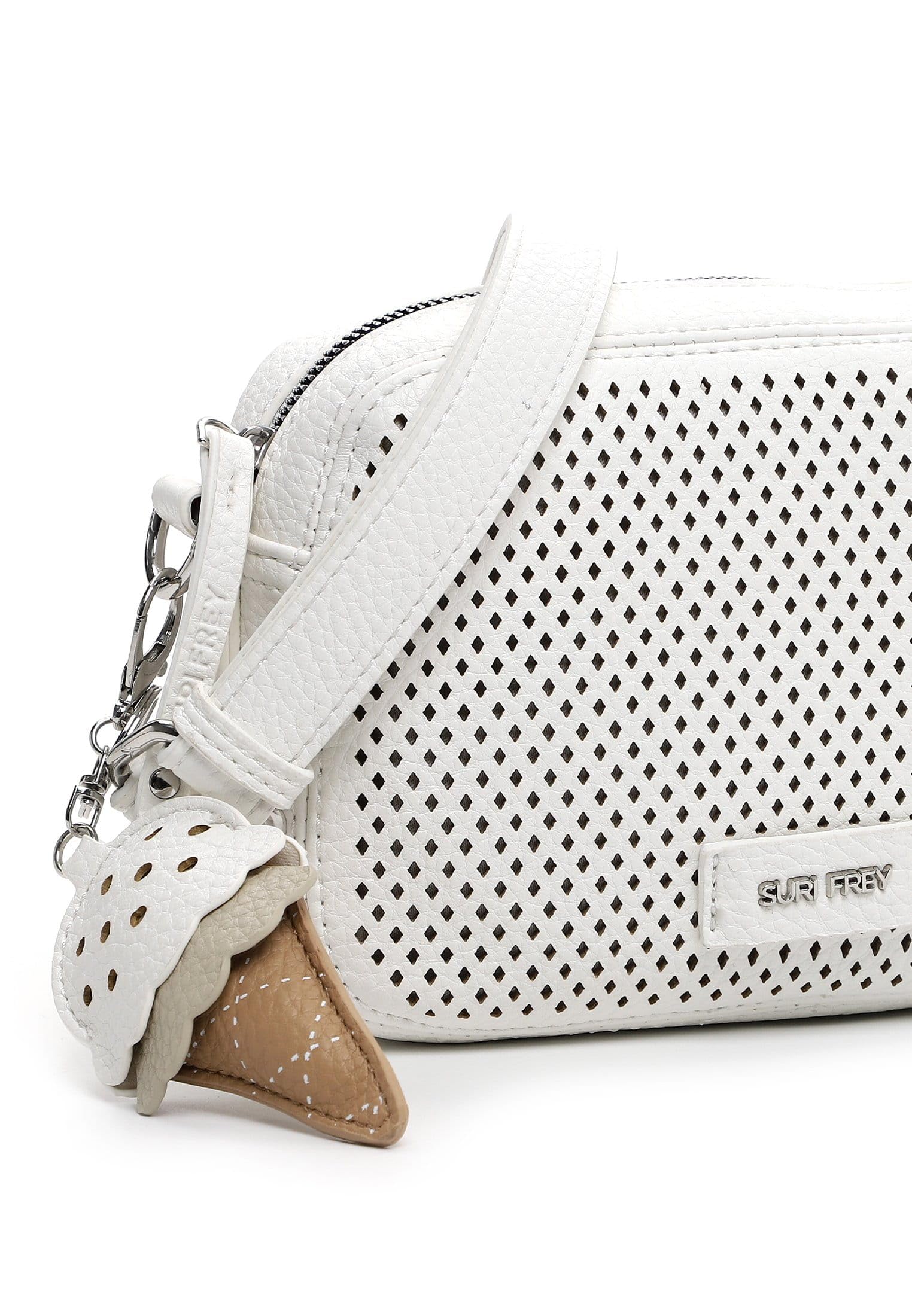 SURI FREY Cilly Crossbody Umhängetasche Weiß gelocht