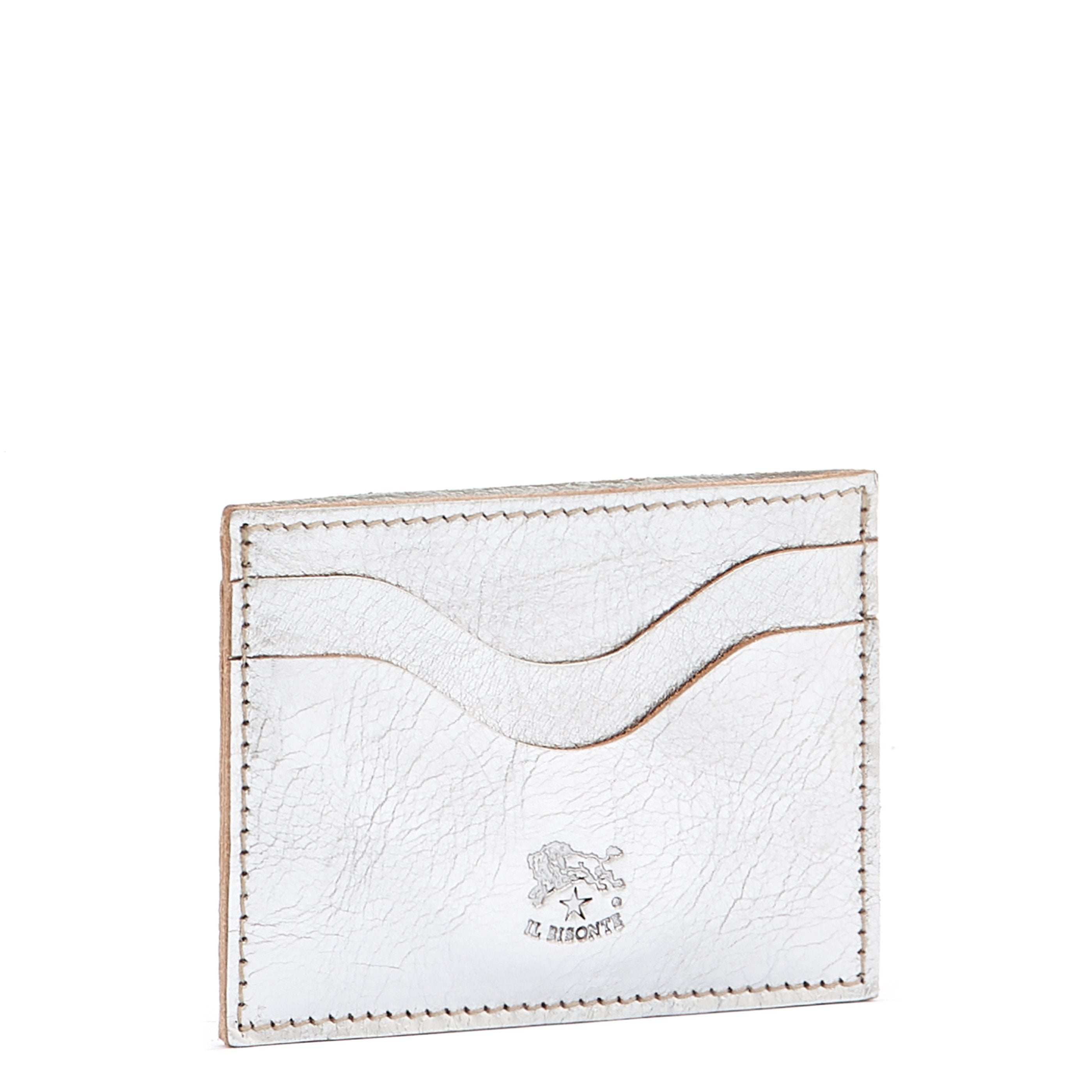 Il Bisonte Salina Kartenetui Silber Metallic-Leder