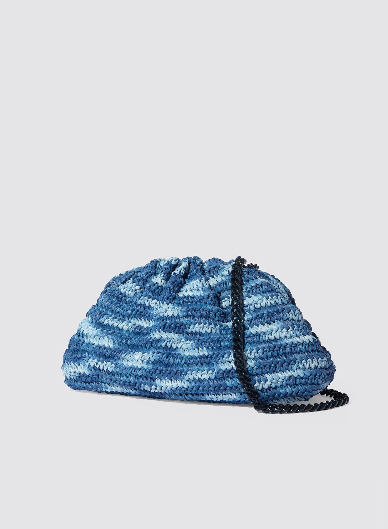 Maria la Rosa Tie Dye Crochet Clutch Jeans 30 cm