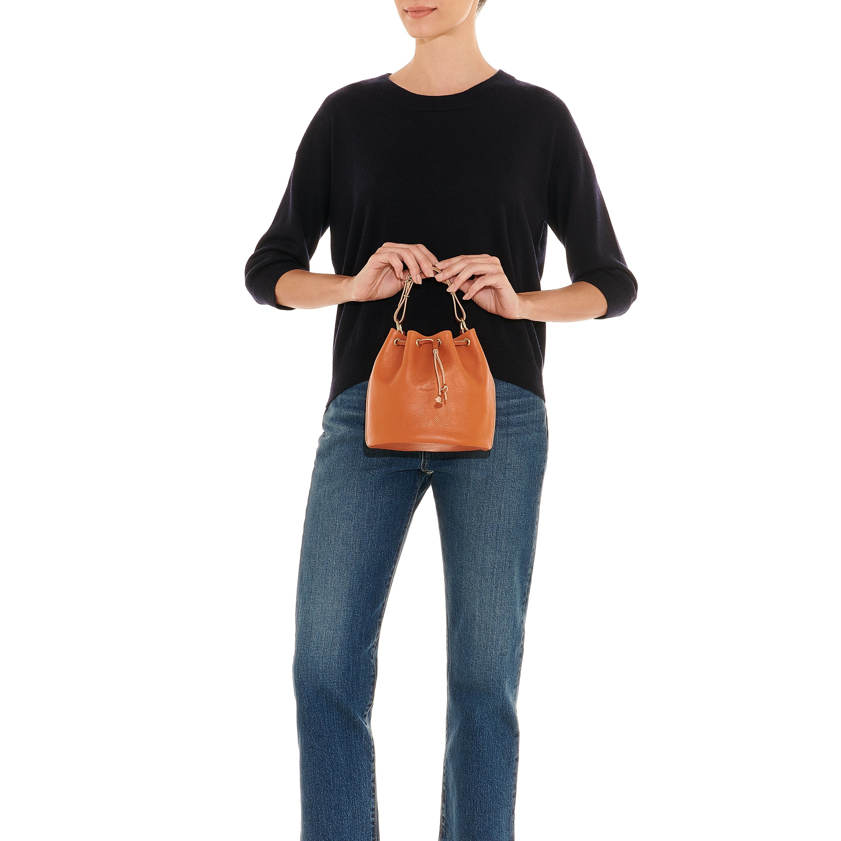 Il Bisonte Beuteltasche Handtasche caramel Rindsleder