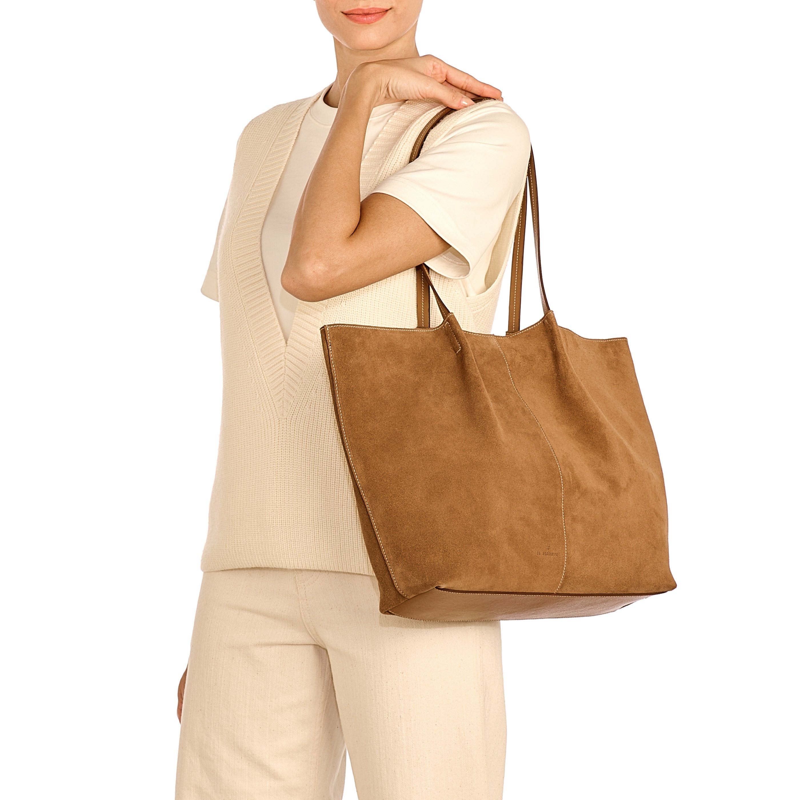 Il Bisonte Nina Shopping Tote Suede gianduia Rind