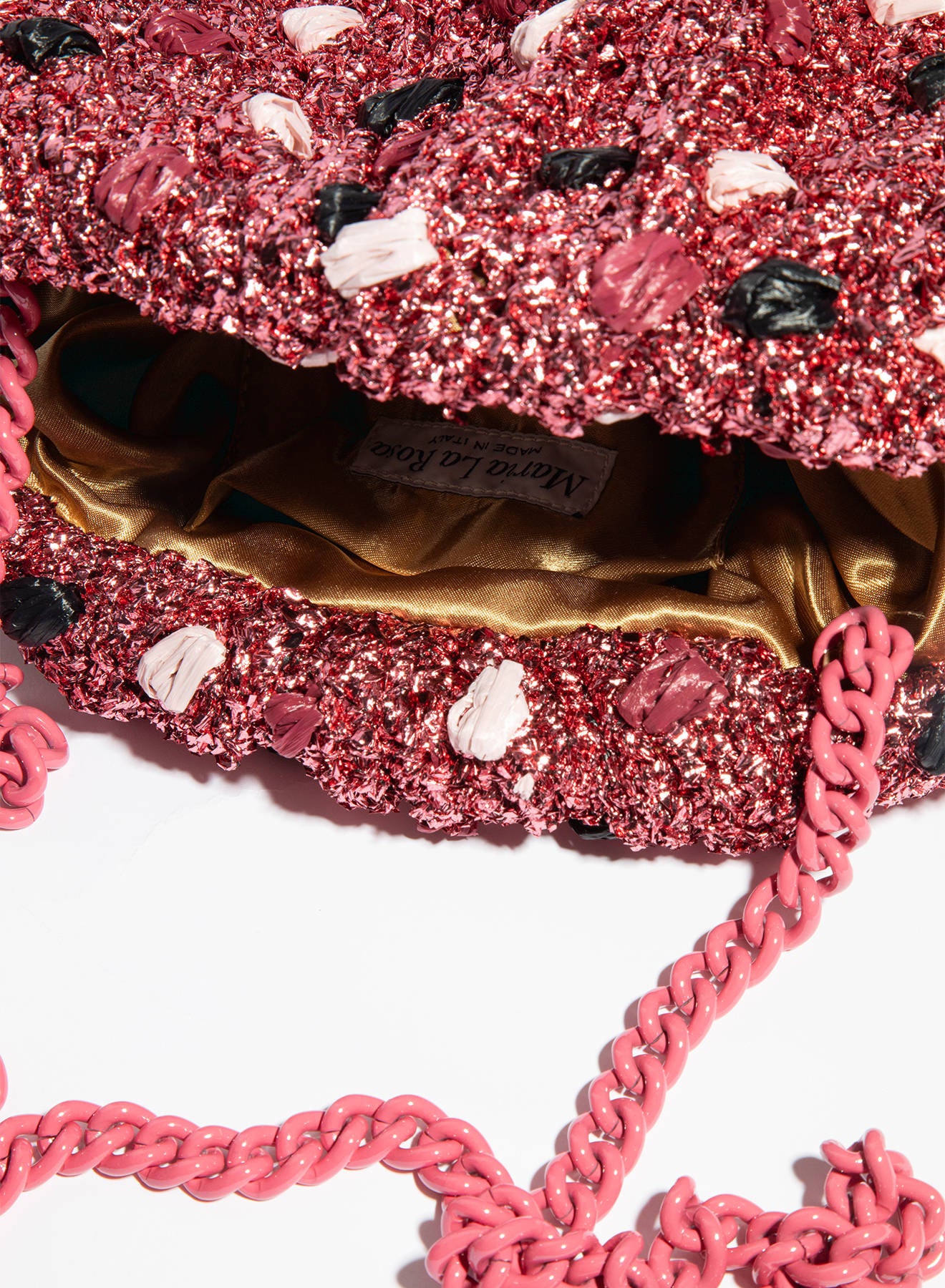 Maria la Rosa Candy Peanuts Clutch Silber Punkte