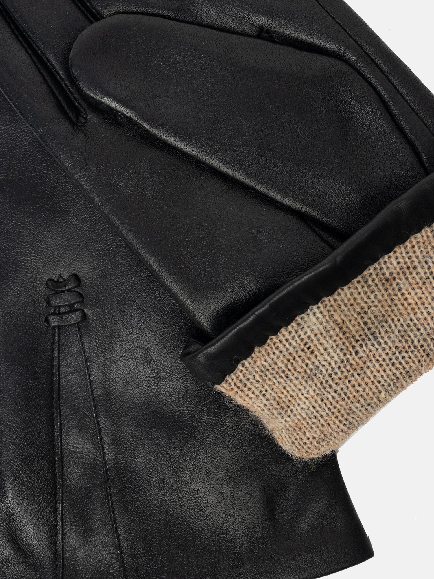 RE:DESIGNED Kayla Wool Lederhandschuhe Schwarz Wolle