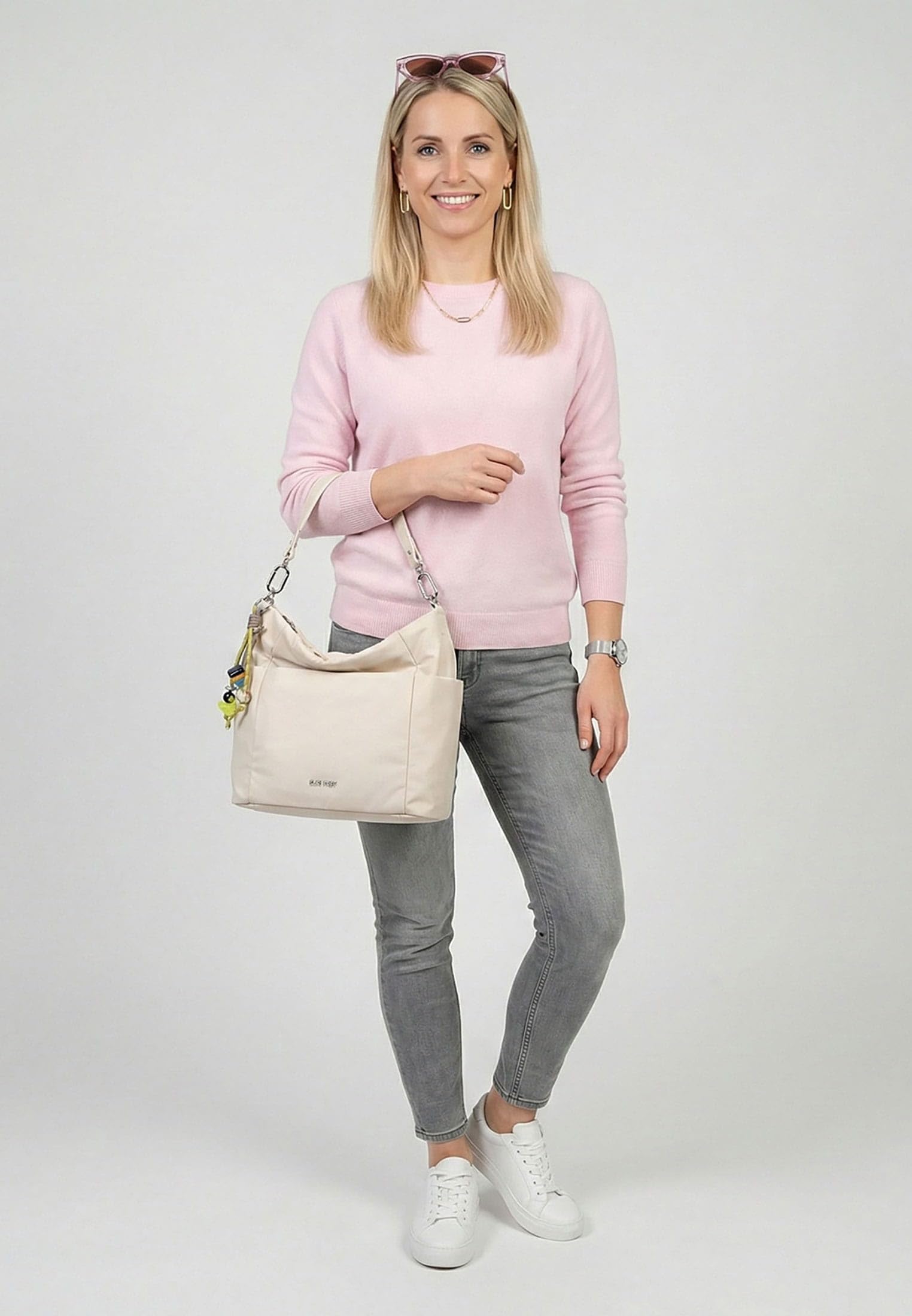 SURI FREY Sissy Hobo Bag Schultertasche Beige 26cm