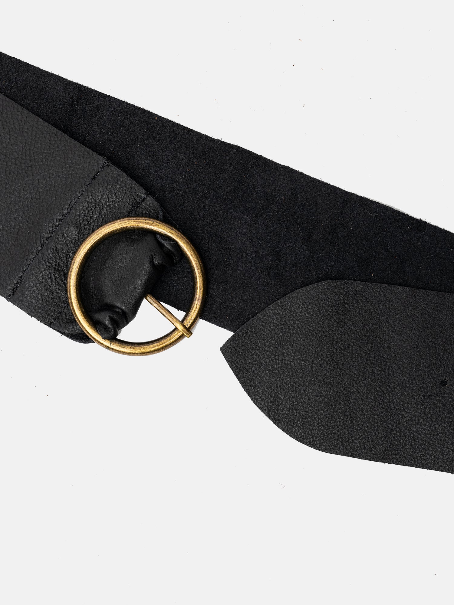 RE:DESIGNED Hila Ledergürtel Schwarz 8 cm