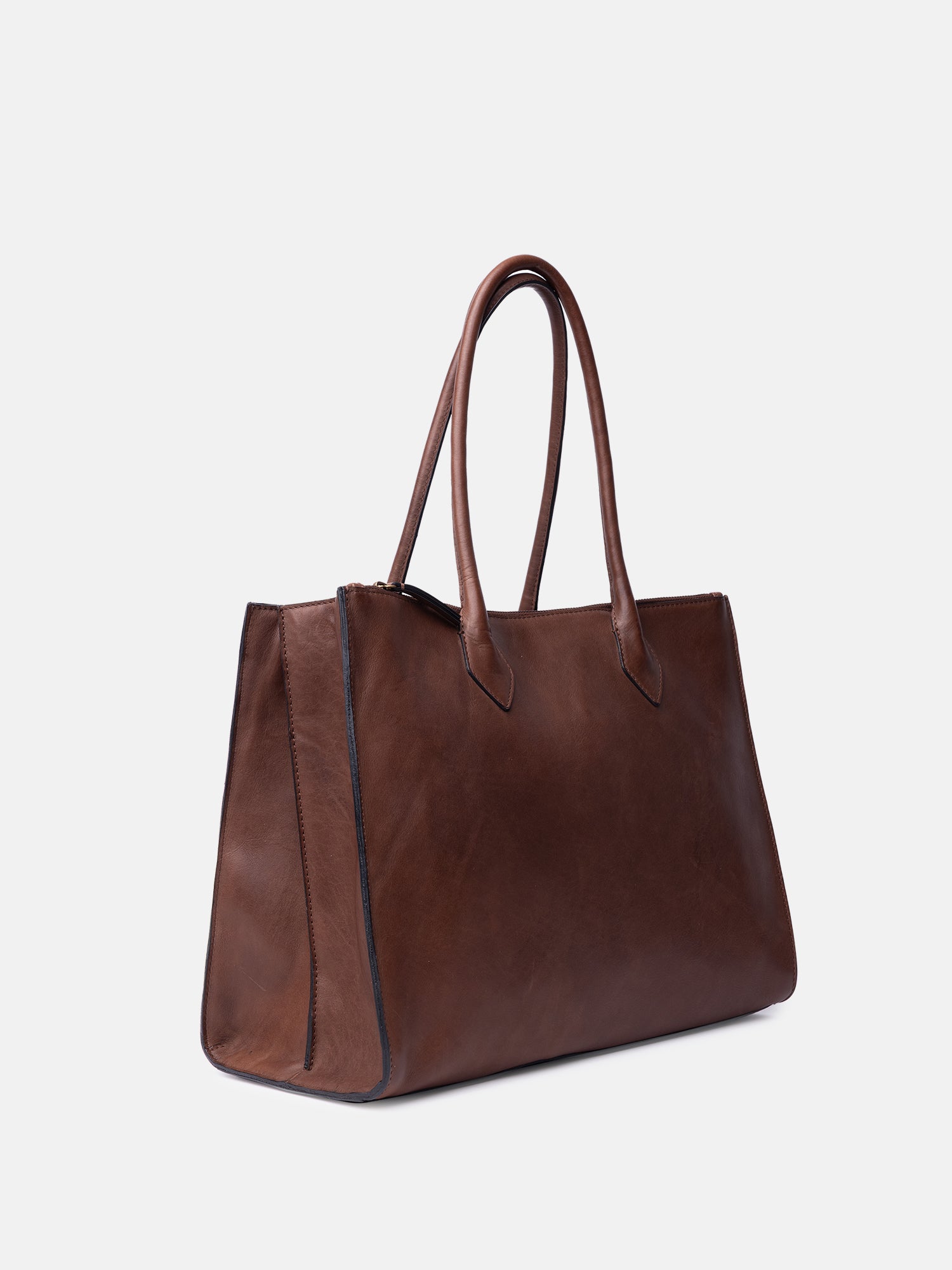 RE:DESIGNED Ora Big Schultertasche Braun Vollleder