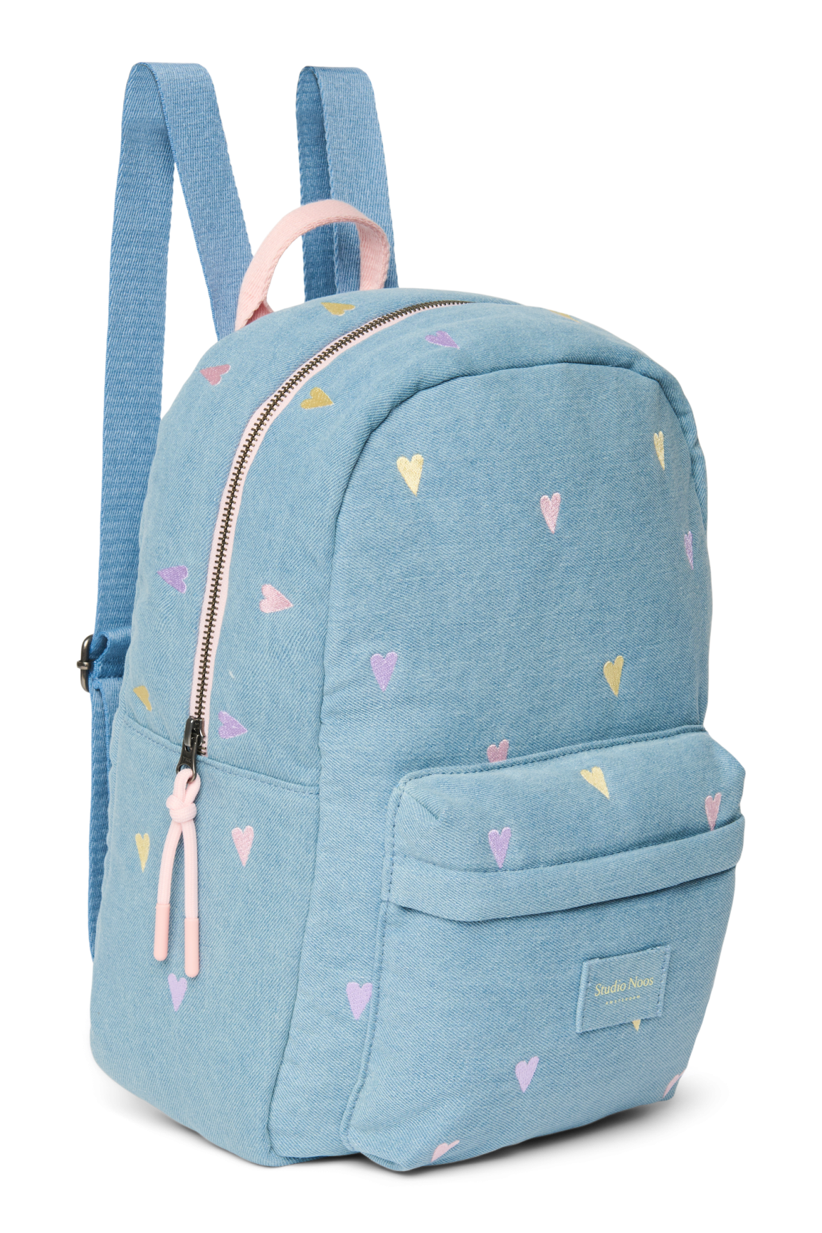 Studio Noos Denim Midi Rucksack Hellblau Herzen Kinder