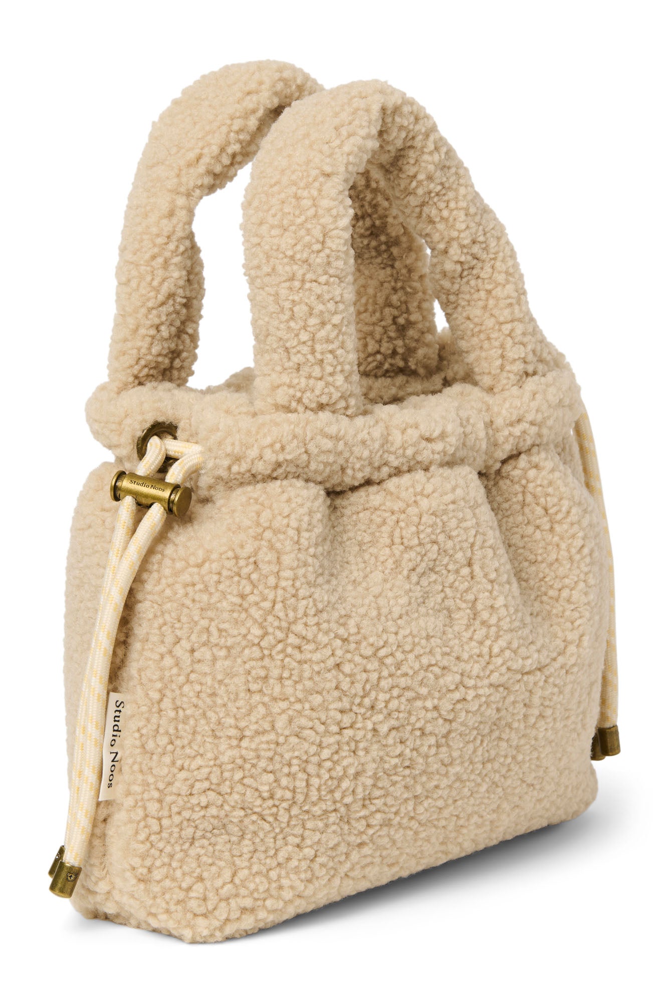 Studio Noos Teddy Mini Beuteltasche Ecru Plüsch