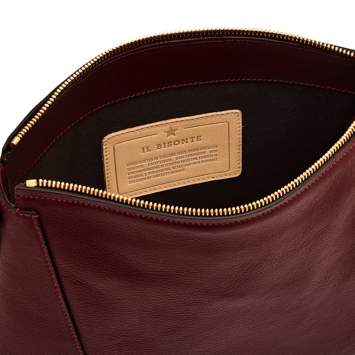 Il Bisonte Storia Schultertasche Amarena Vollleder
