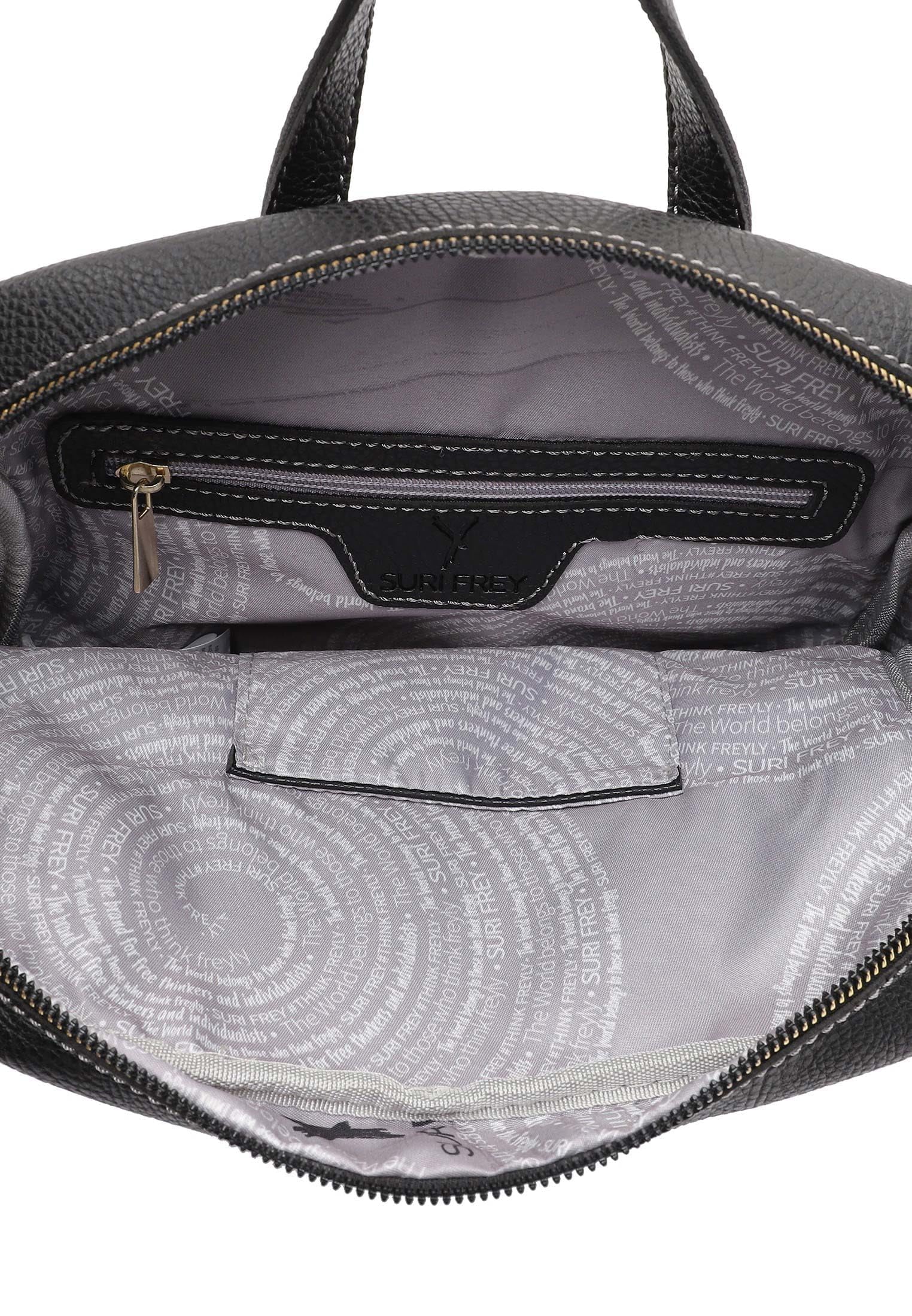 SURI FREY Orry Rucksack Schwarz Genarbt 26 cm