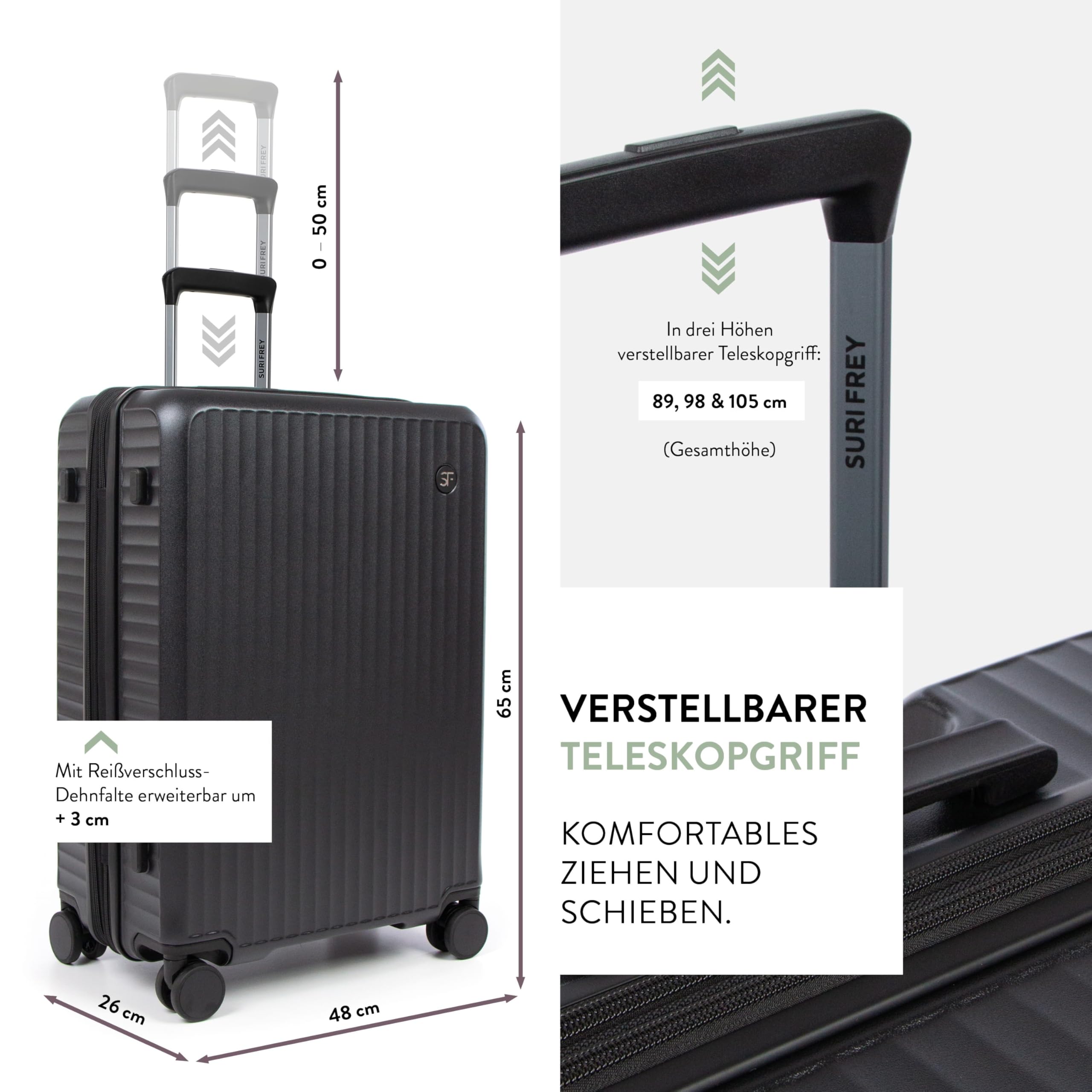 SURI FREY FreyWay Paris 70701 Koffer Schwarz 79 l
