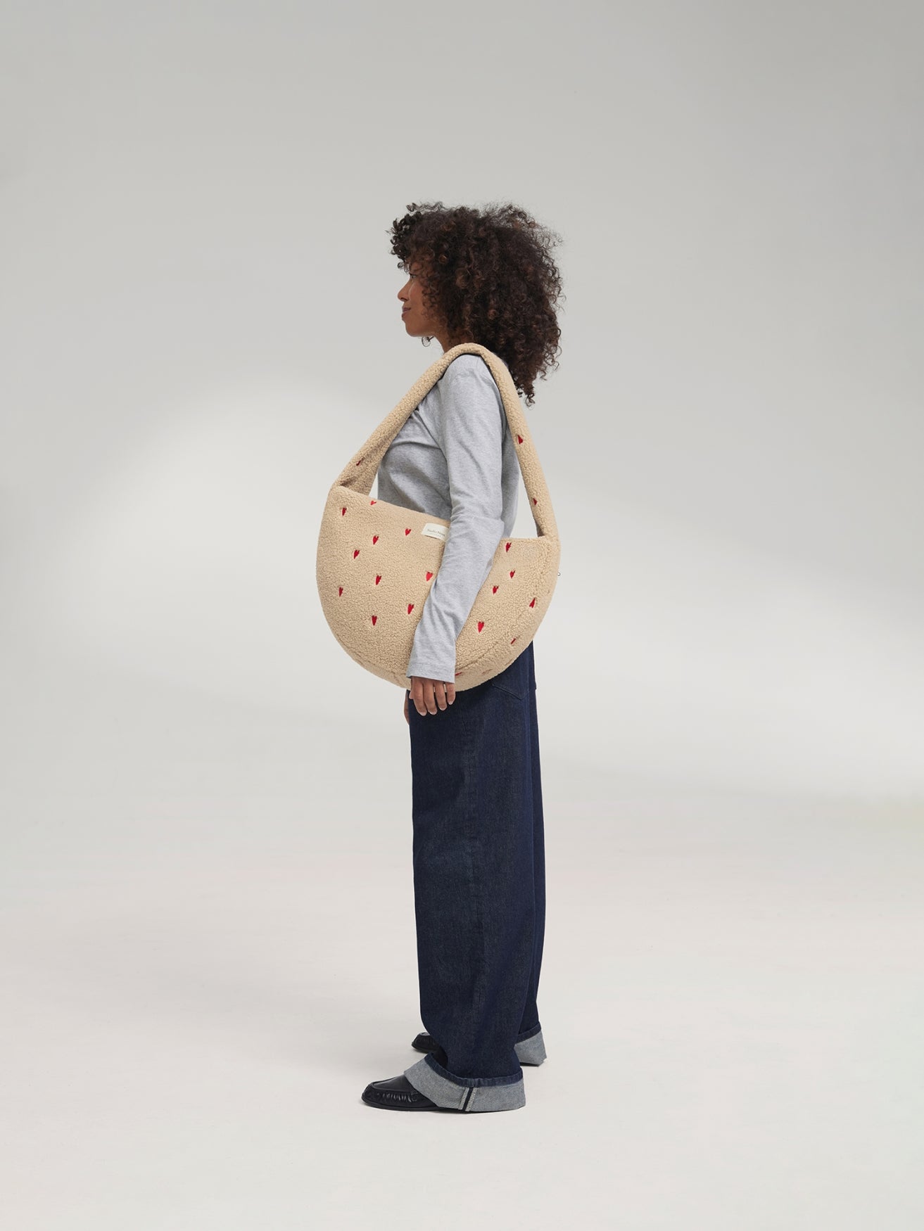 Studio Noos Teddy Cross Body Bag Umhängetasche Ecru Hearts