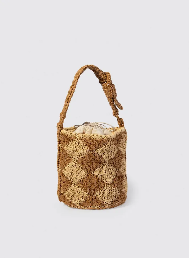 Maria la Rosa Ottawa Mini Bucket Tasche Natural Raffia