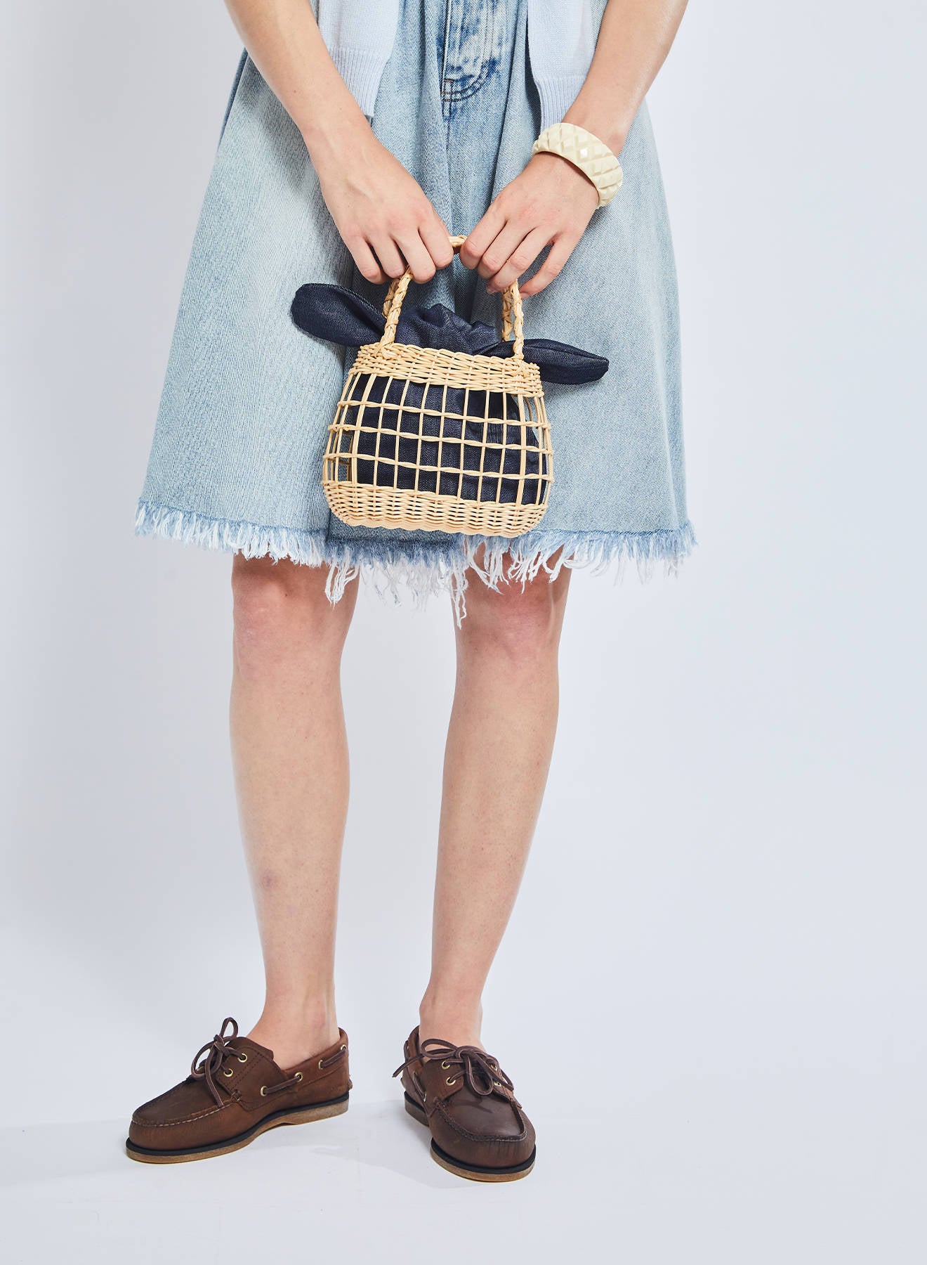 Maria la Rosa Small Wapiti Basket Net Korbtasche Natural Stroh