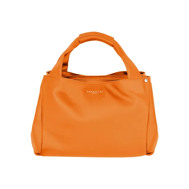 Lamarthe Naturel Handtasche Leder Orange groß