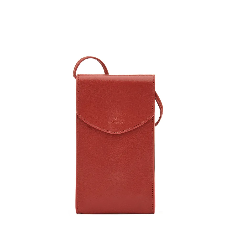 Il Bisonte Bigallo Handytasche Vollleder Rot Damen Umhänge