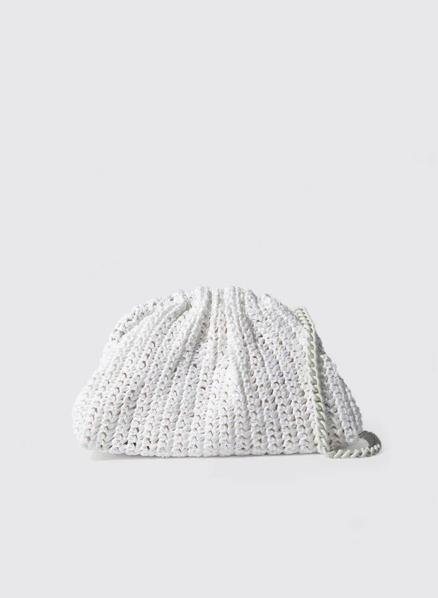 Maria la Rosa Game Crochet Solid Bag Clutch Raffia OS