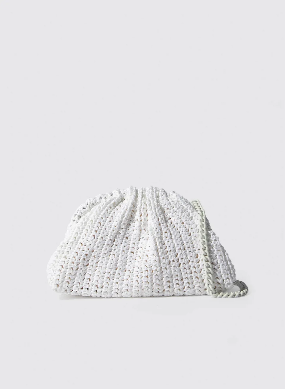 Maria la Rosa Game Crochet Solid Bag Clutch Raffia OS