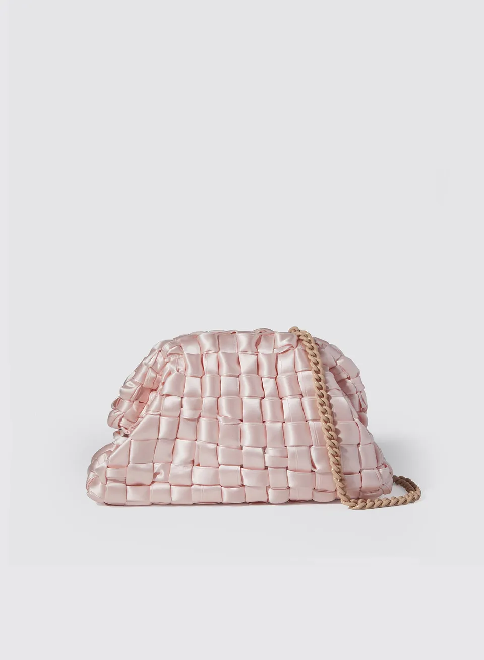 Maria la Rosa Satin Game Bag Clutch Pale Pink Satin