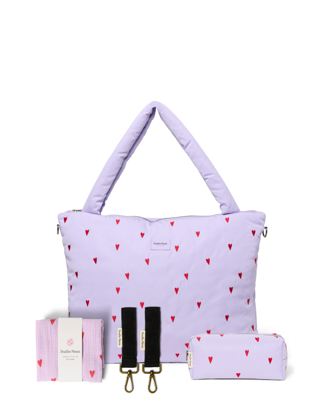 Studio Noos New Parents Geschenkset Purple Hearts 5-teilig