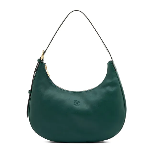 Il Bisonte Belcanto Schultertasche Oleandrogrün Vollleder