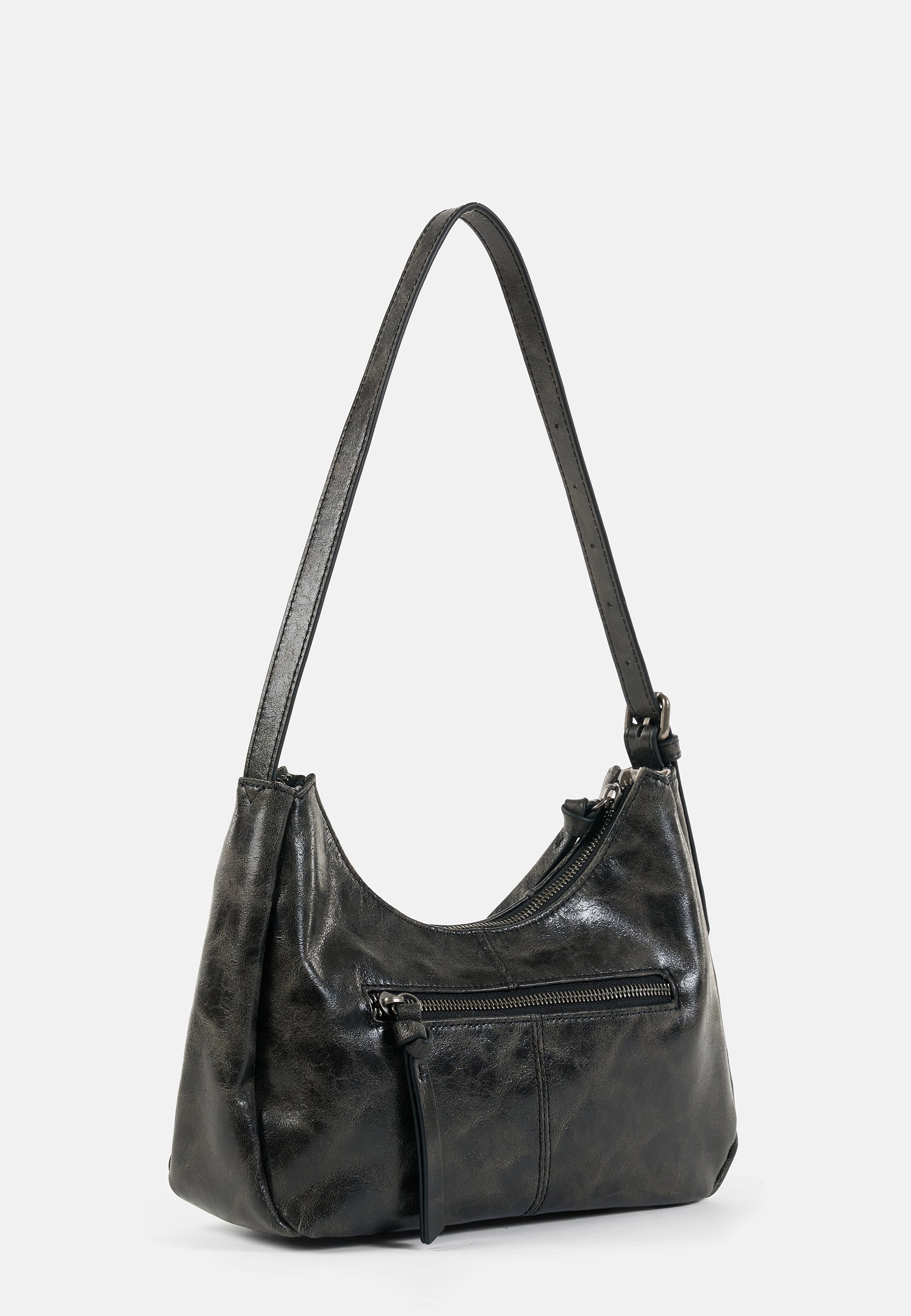 FREDsBRUDER Ever Faded Midi Hobo faded black Leder