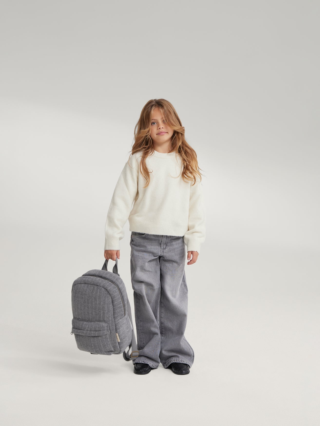 Studio Noos Flannel Chalkstripe Midi Rucksack Hellgrau